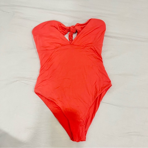 Lulu's Orange Strapless One Piece Swimsuit Size Small - Picture 5 of 8